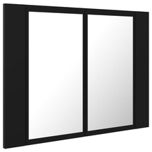 Afbeelding in Gallery-weergave laden, Badkamerkast met spiegel en LED 60x12x45 cm zwart
