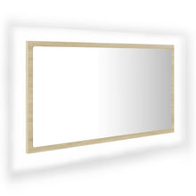 Afbeelding in Gallery-weergave laden, Badkamerspiegel LED 80x8,5x37 cm spaanplaat sonoma eikenkleurig
