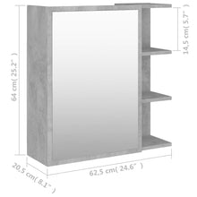 Afbeelding in Gallery-weergave laden, Badkamerspiegelkast 62,5x20,5x64 cm spaanplaat betongrijs
