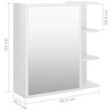 Afbeelding in Gallery-weergave laden, Badkamerspiegelkast 62,5x20,5x64 cm spaanplaat hoogglans wit
