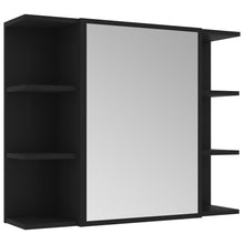 Afbeelding in Gallery-weergave laden, Badkamerspiegelkast 80x20,5x64 cm spaanplaat zwart
