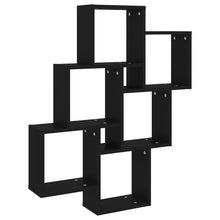 Afbeelding in Gallery-weergave laden, Wandschap kubus 78x15x93 cm spaanplaat zwart
