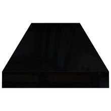 Afbeelding in Gallery-weergave laden, Wandschappen zwevend 2 st 80x23,5x3,8 cm MDF hoogglans zwart
