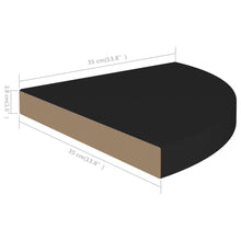 Afbeelding in Gallery-weergave laden, Hoekschappen zwevend 2 st 35x35x3,8 cm MDF zwart

