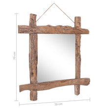 Afbeelding in Gallery-weergave laden, Spiegel houtblokken 70x70 cm massief gerecycled hout naturel

