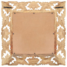 Afbeelding in Gallery-weergave laden, Spiegel handgesneden 50x50 cm massief mangohout bruin
