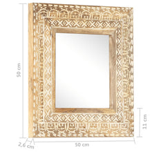 Afbeelding in Gallery-weergave laden, Spiegel handgesneden 50x50x2,6 cm massief mangohout
