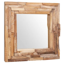 Afbeelding in Gallery-weergave laden, Decoratieve spiegel vierkant 60x60 cm teakhout
