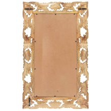 Afbeelding in Gallery-weergave laden, Spiegel handgesneden 80x50 cm massief mangohout bruin
