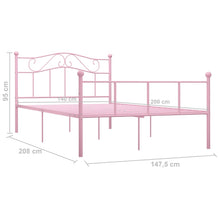 Afbeelding in Gallery-weergave laden, Bedframe metaal roze 140x200 cm
