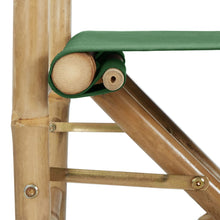 Afbeelding in Gallery-weergave laden, Regisseursstoelen 2 st inklapbaar groen bamboe en stof

