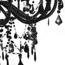 Afbeelding in Gallery-weergave laden, Kroonluchter met kralen 12xE14 zwart
