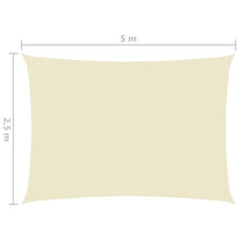 Afbeelding in Gallery-weergave laden, Zonnescherm rechthoekig 2,5x5 m oxford stof crèmekleurig
