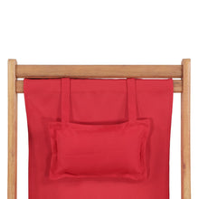 Afbeelding in Gallery-weergave laden, Strandstoel inklapbaar stof en houten frame rood
