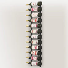 Afbeelding in Gallery-weergave laden, Wijnrek wandmontage voor 12 flessen ijzer zwart
