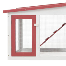 Afbeelding in Gallery-weergave laden, Konijnenhok voor buiten groot 204x45x85 cm hout rood en wit
