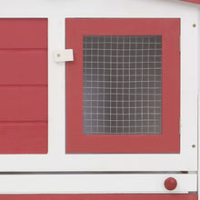 Afbeelding in Gallery-weergave laden, Konijnenhok voor buiten groot 204x45x85 cm hout rood en wit
