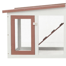 Afbeelding in Gallery-weergave laden, Konijnenhok voor buiten groot 204x45x85 cm hout bruin en wit
