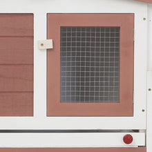 Afbeelding in Gallery-weergave laden, Konijnenhok voor buiten groot 204x45x85 cm hout bruin en wit
