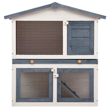 Afbeelding in Gallery-weergave laden, Konijnenhok voor buiten met 3 deuren hout grijs
