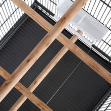 Afbeelding in Gallery-weergave laden, Vogelkooi met dak staal zwart 66x66x155 cm
