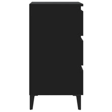 Afbeelding in Gallery-weergave laden, Nachtkastje met metalen poten 40x35x69 cm zwart
