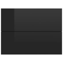 Afbeelding in Gallery-weergave laden, Nachtkastje 40x30x30 cm spaanplaat hoogglans zwart
