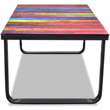 Afbeelding in Gallery-weergave laden, Salontafel met regenboog-print glazen tafelblad
