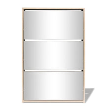 Afbeelding in Gallery-weergave laden, Schoenenkast drielaags met spiegel 63x17x102,5 cm eiken
