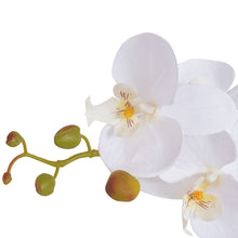 Afbeelding in Gallery-weergave laden, Kunstplant met pot orchidee 75 cm wit
