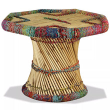 Afbeelding in Gallery-weergave laden, Salontafel achthoekig met chindi details bamboe meerkleurig
