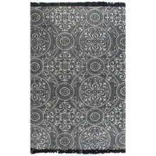 Afbeelding in Gallery-weergave laden, Kelim vloerkleed met patroon 120x180 cm katoen grijs
