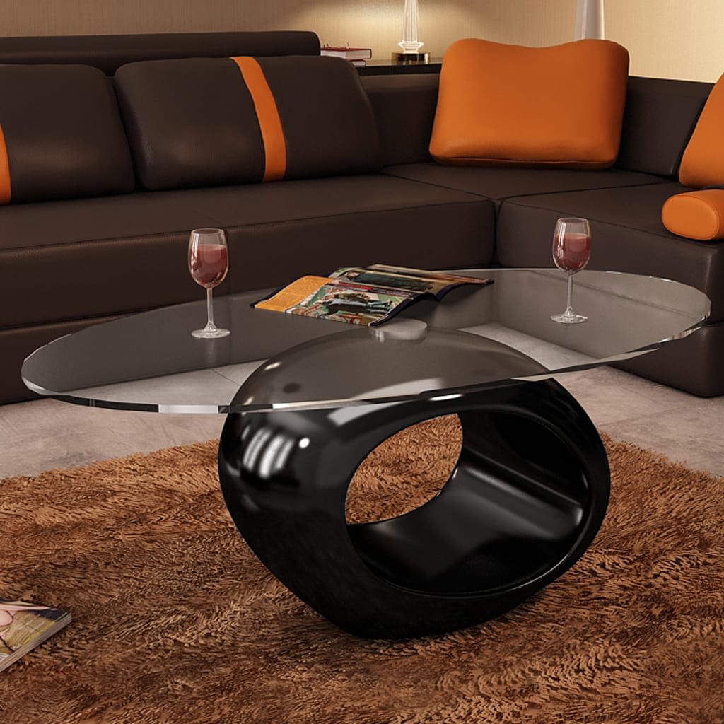 Salontafel met ovale tafelblad hoogglans – Oletti