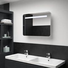 Afbeelding in Gallery-weergave laden, Badkamerkast met spiegel en LED 80x9,5x55 cm
