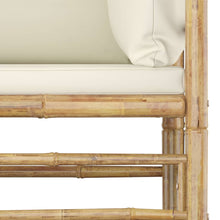 Afbeelding in Gallery-weergave laden, 3-delige Loungeset met crèmewitte kussens bamboe
