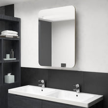 Afbeelding in Gallery-weergave laden, Badkamerkast met spiegel en LED 60x11x80 cm eikenkleurig

